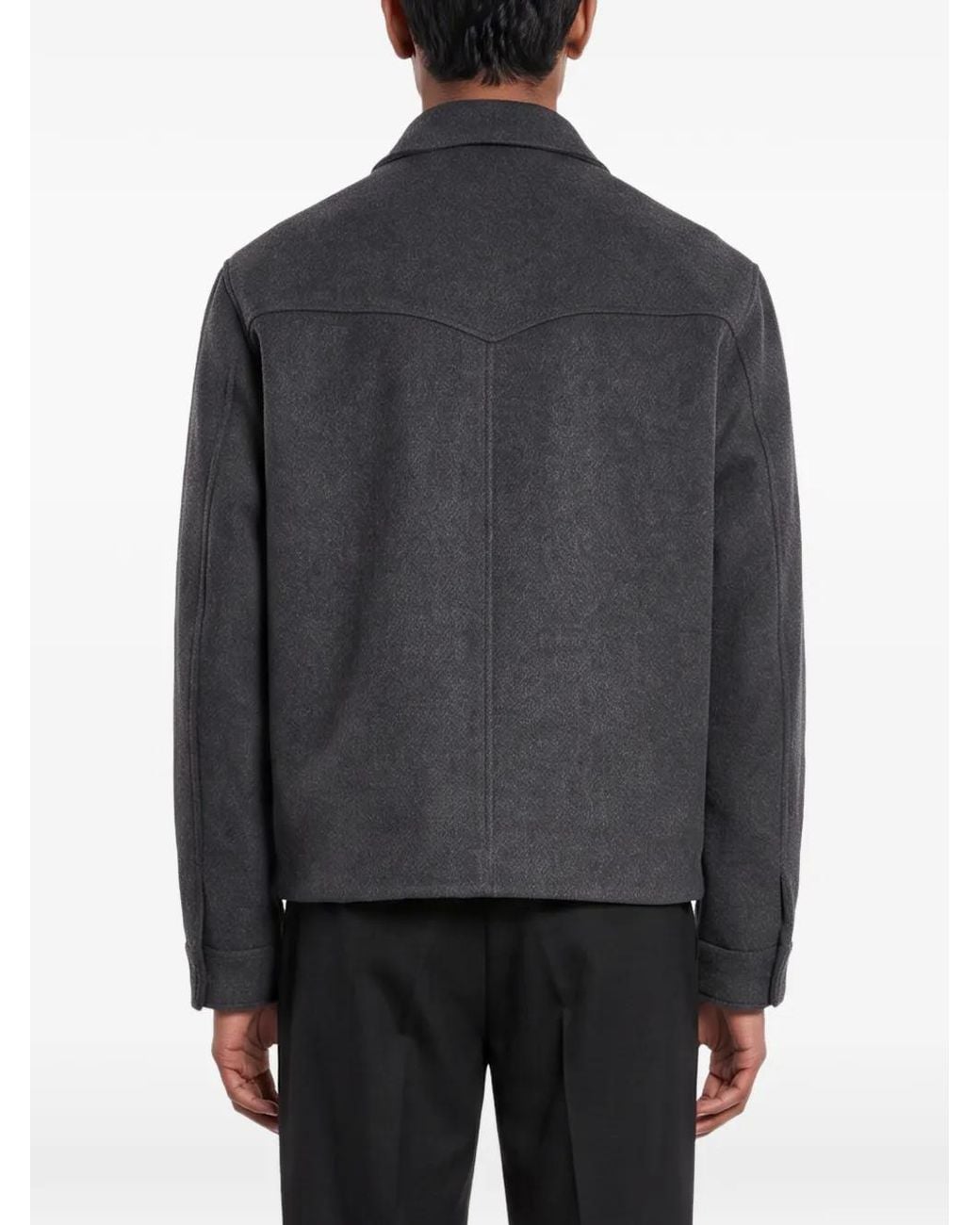 Jonathan Simkhai Gray Jasper Western-Yoke Zip-Up Jacket for men