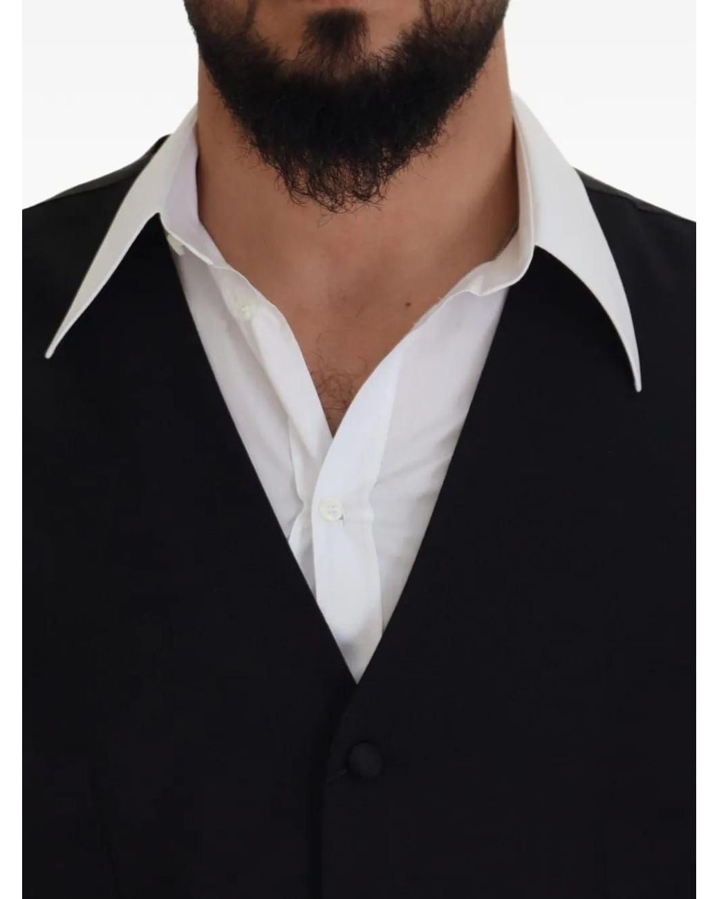 Dolce & Gabbana Black V-Neck Button-Up Waistcoat for men