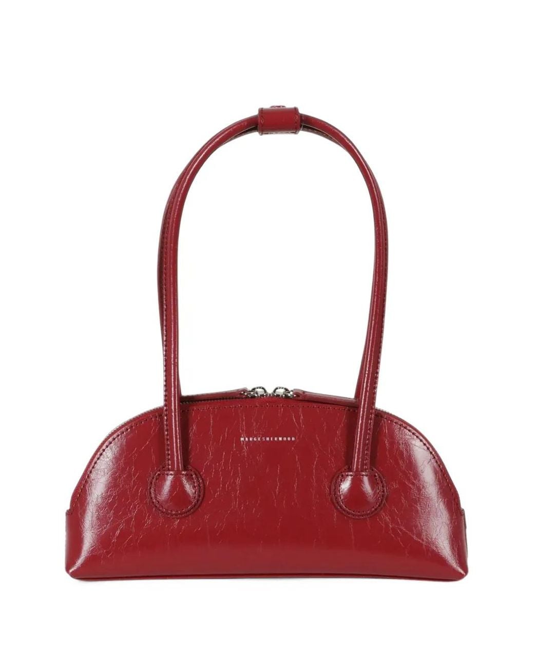 MARGE SHERWOOD Red Mini Half-Moon Leather Tote Bag