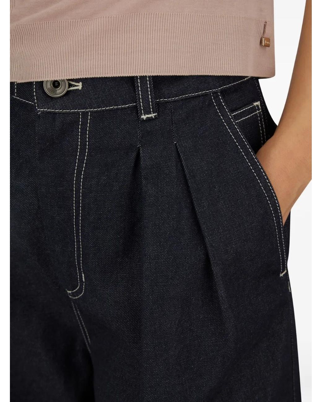 Herno Blue Pleated Trousers