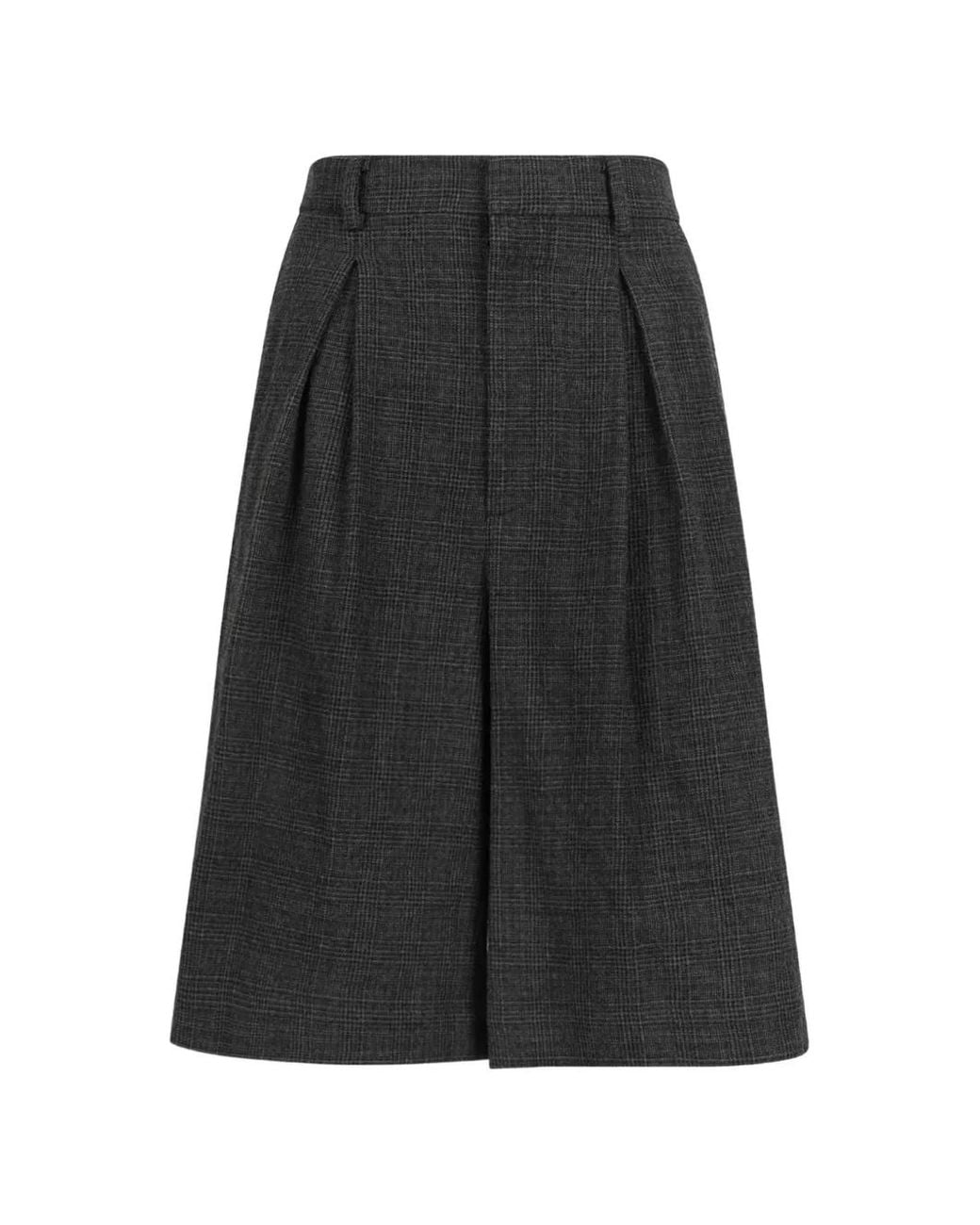 Douuod Black Diomede Prince Of Wales Check Pleated Shorts