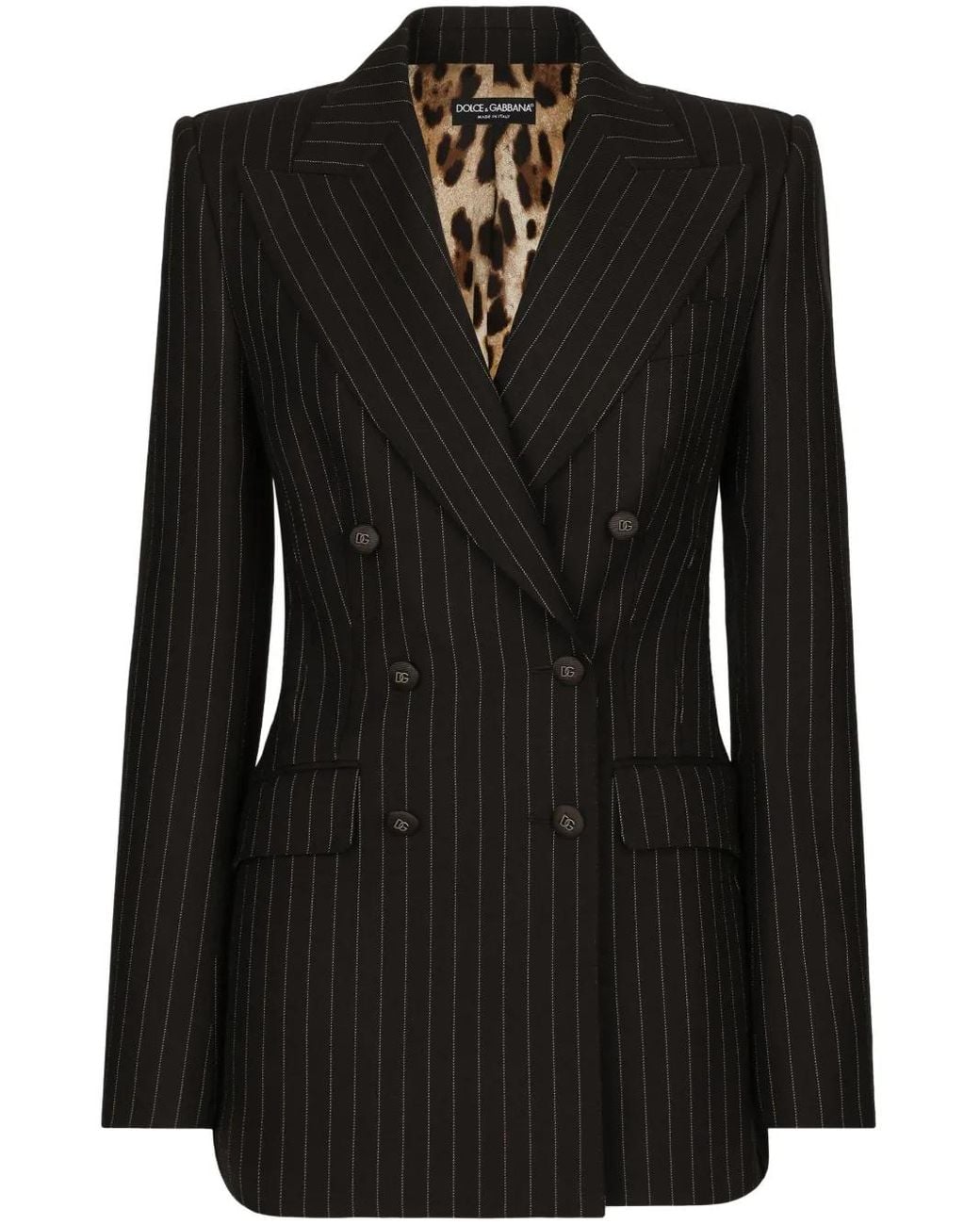 Dolce & Gabbana Black Pinstriped Turlington Jacket