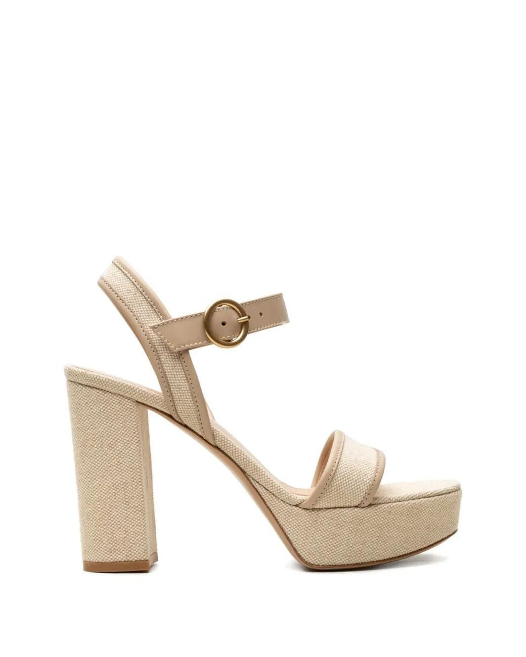 Gianvito Rossi White Milos Platform Buckle Sandals