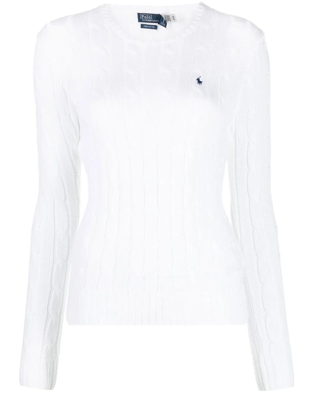 Polo Ralph Lauren White Touch Julianna Cable-Knit Sweater