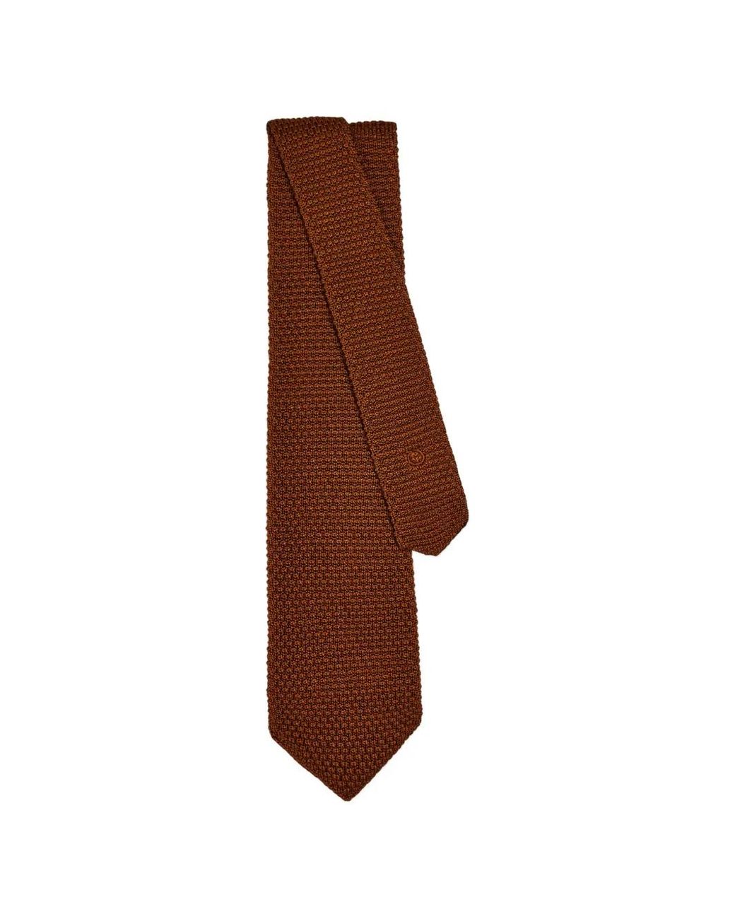 Ferragamo Brown Silk And Cashmere Tie for men