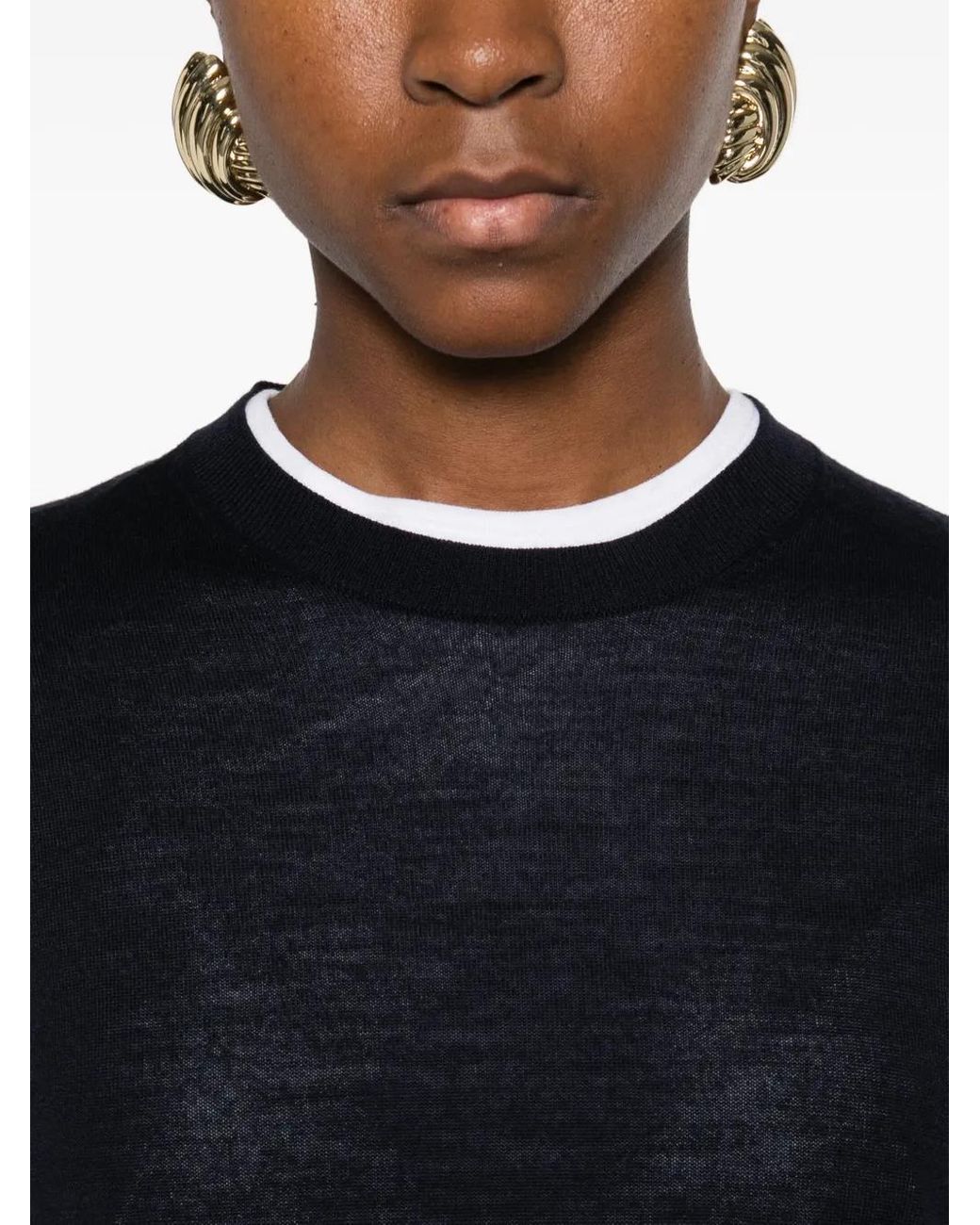 Totême Black Crew-Neck Sweater