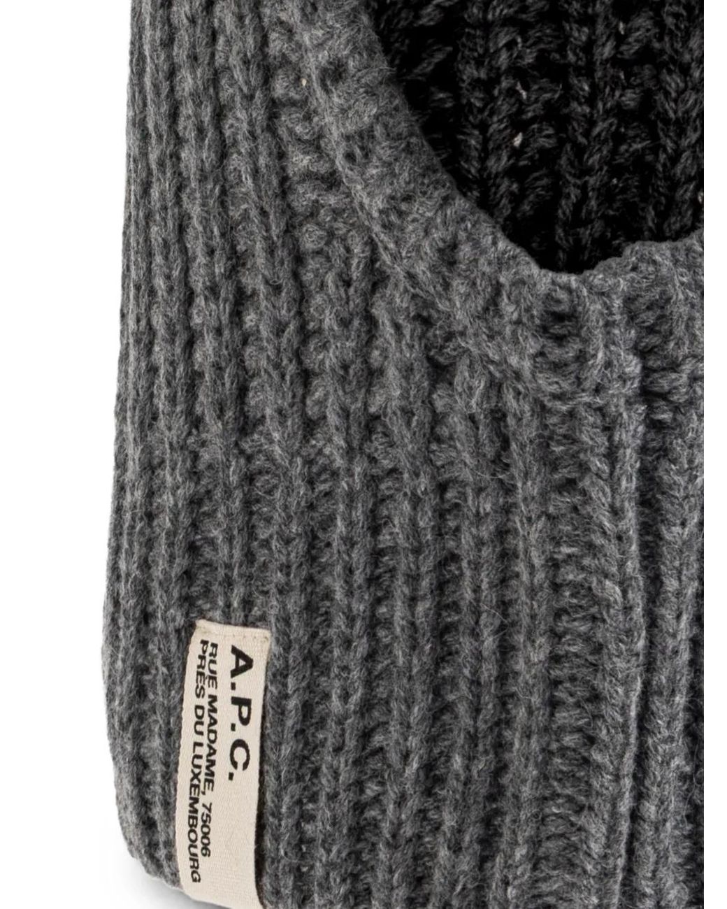 A.P.C. Black Ribbed-Knit Balaclava