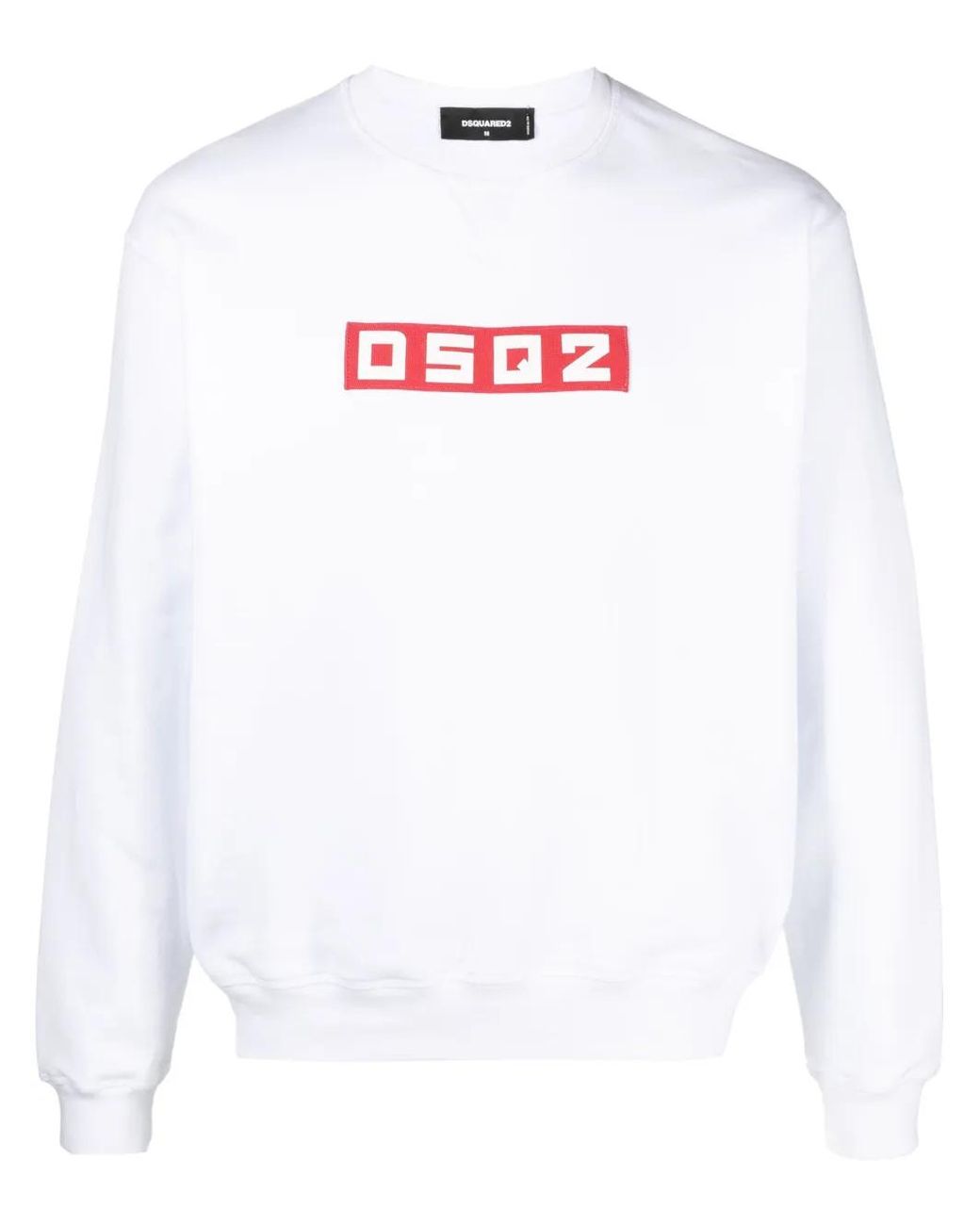 Sweat En Coton À Patch Logo DSquared² pour homme en coloris White