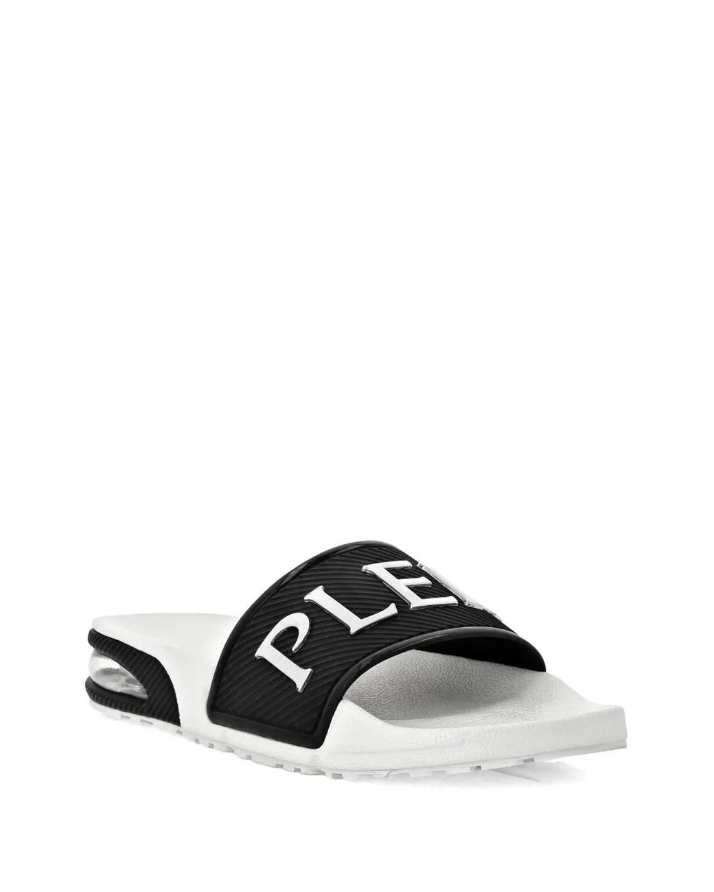 Philipp Plein Black Logo-Print Slides