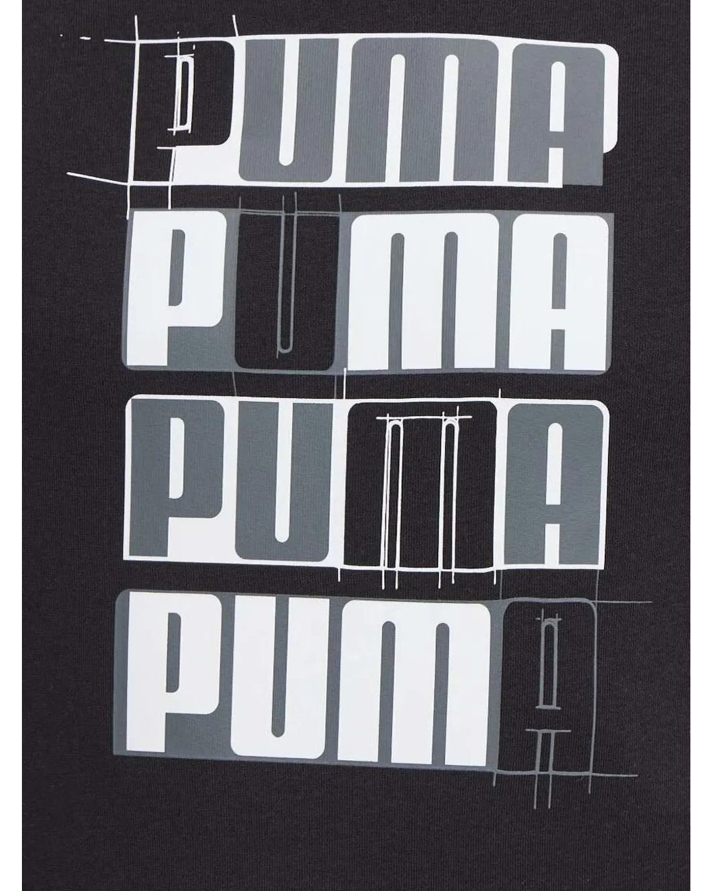 PUMA Black Logo-Print Hoodie for men