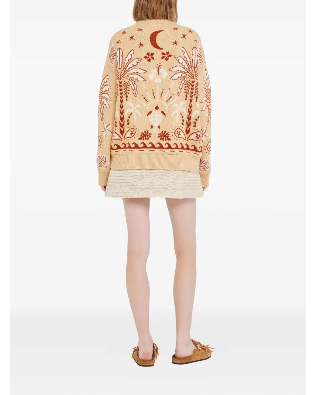 Alanui Multicolor Echoes Of The Island Palm-Tree Sweater