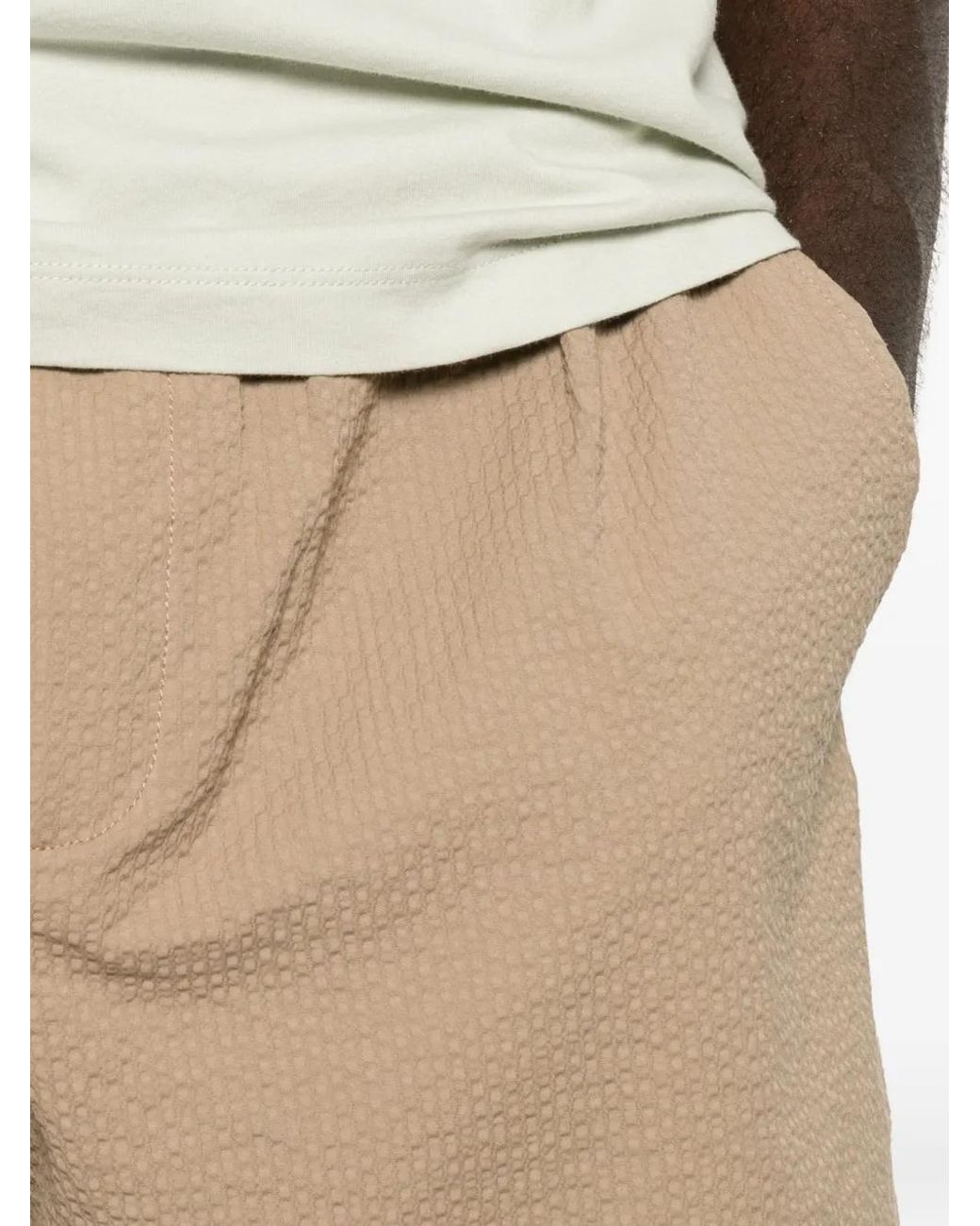 Maison Kitsuné Natural Pocket Drawstring Shorts for men