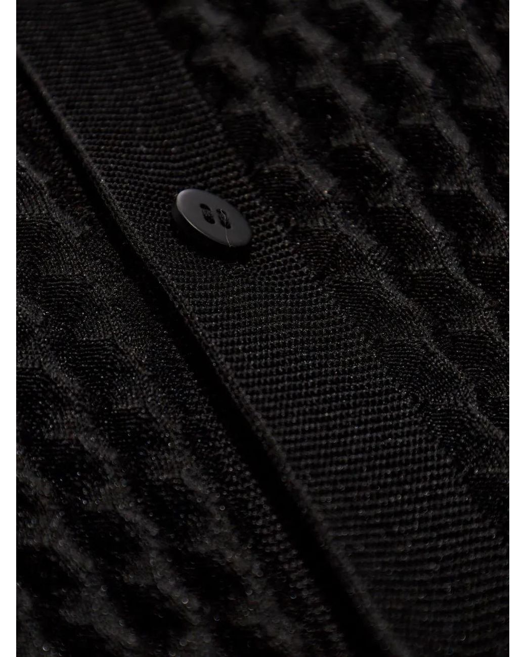 Issey Miyake Black Pleated Cardigan