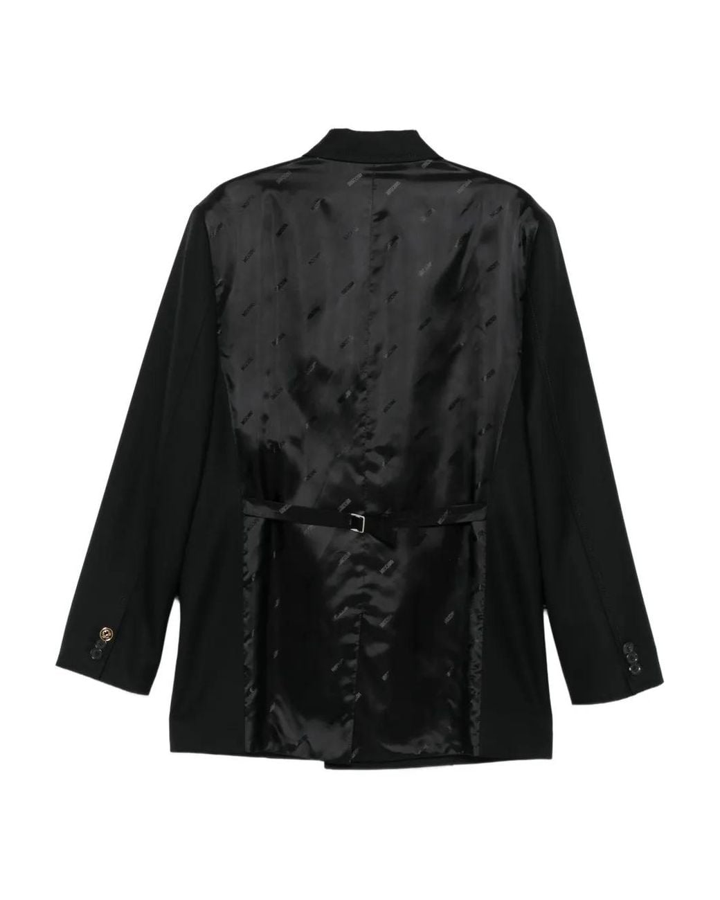 Moschino Black Double-Breasted Acetate Jacket for men