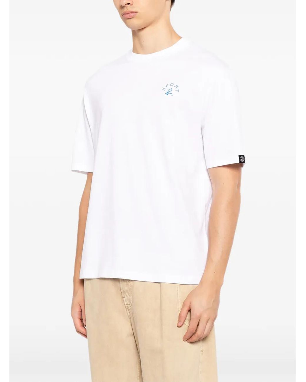 SPORT b. by agnès b. White Graphic-Print Round Neck T-Shirt for men
