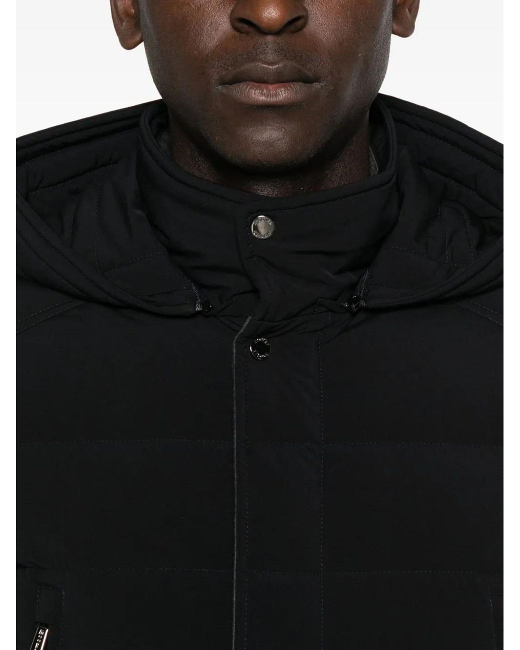 Moorer Black Buttoned Quilted Padded Jacket for men