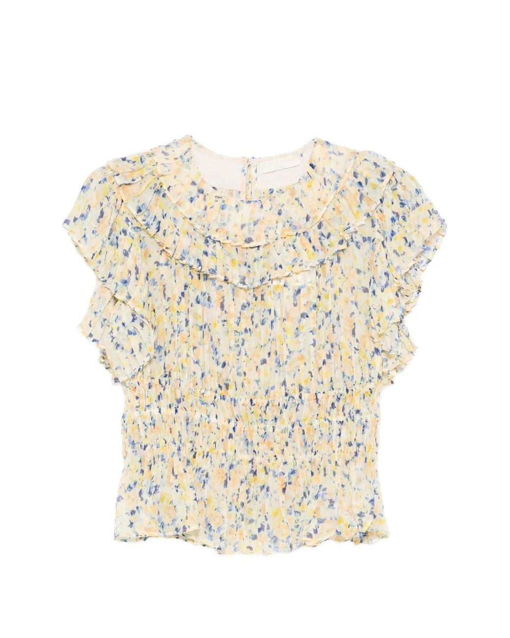 Ulla Johnson White Athene Ruffled Floral-Print Blouse