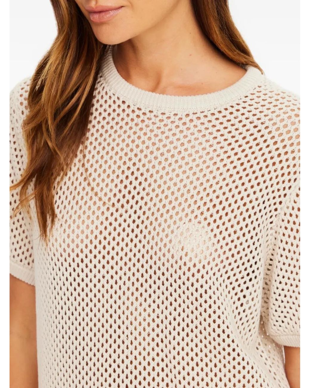 The Upside Natural Casey Open-Knit T-Shirt