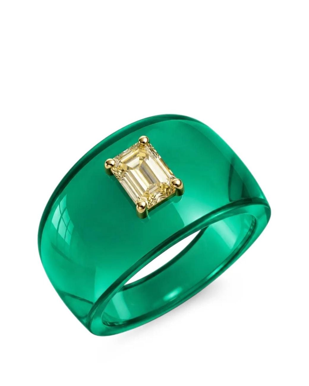 SOLO for Diamonds Green Diamond Chunky Ring