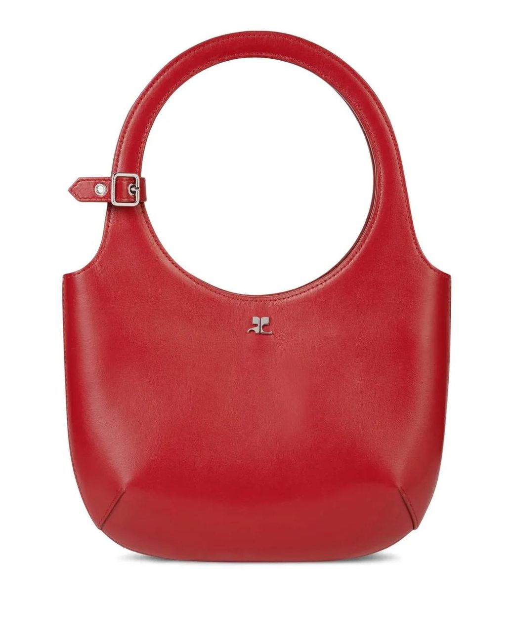 Courreges Red Holy Leather Tote Bag
