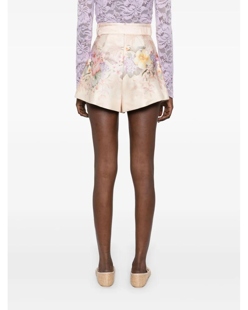 Zimmermann Natural 'Illuminate Tuck' Shorts
