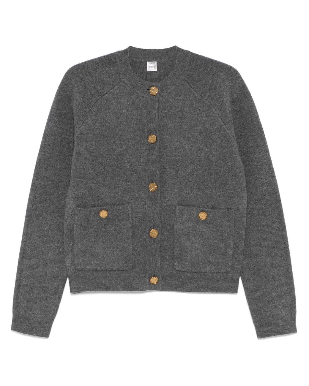 Totême Gray Wool Cardigan
