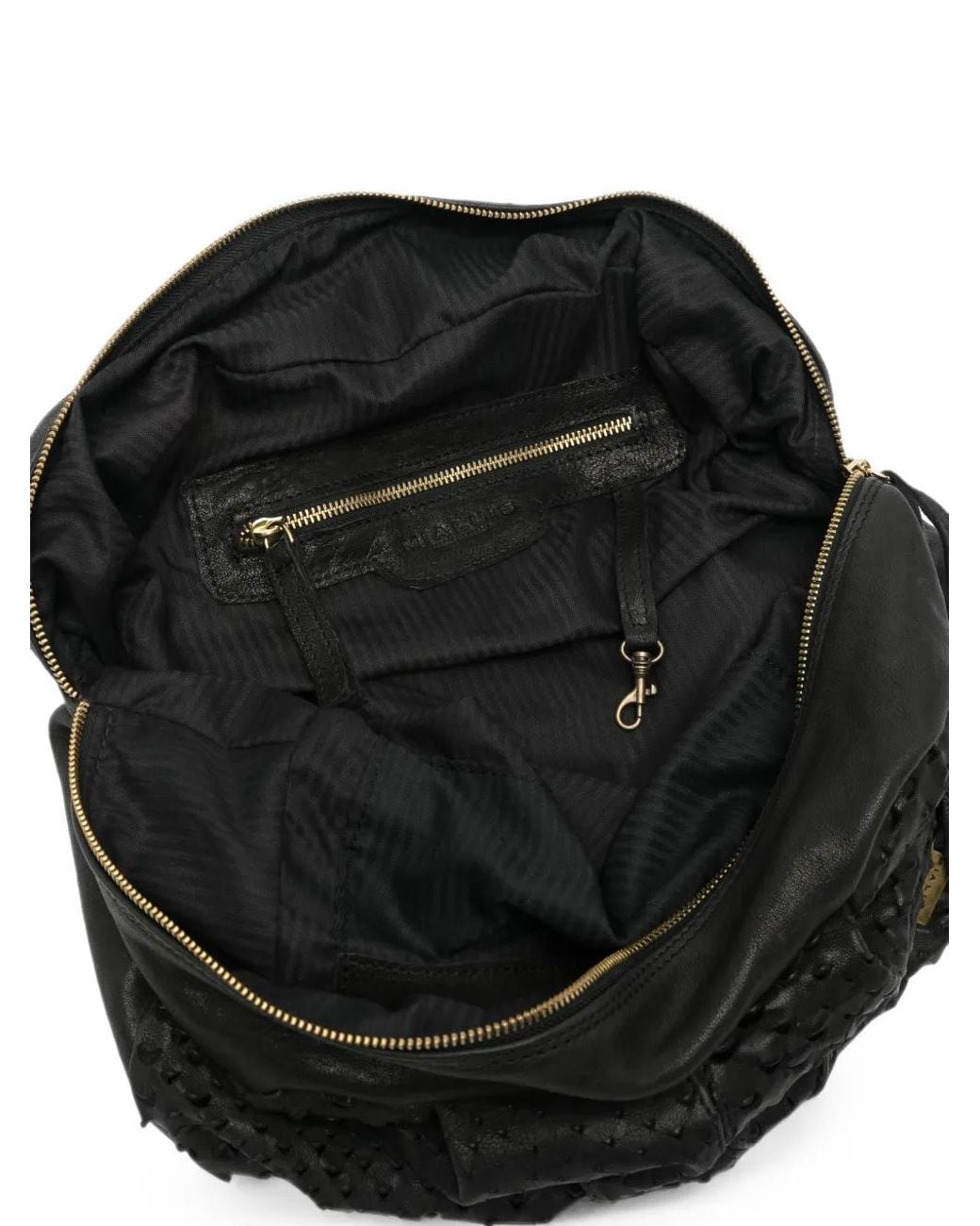 Mialuis Black Nerina Leather Backpack