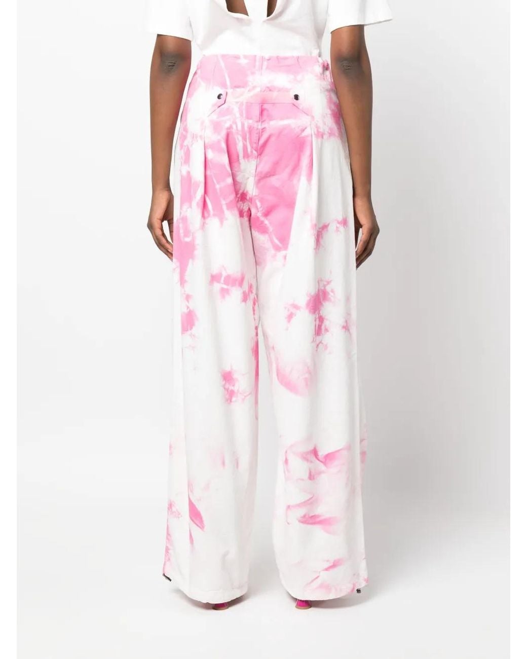 DARKPARK Pink Tie-Dye Cargo Trousers