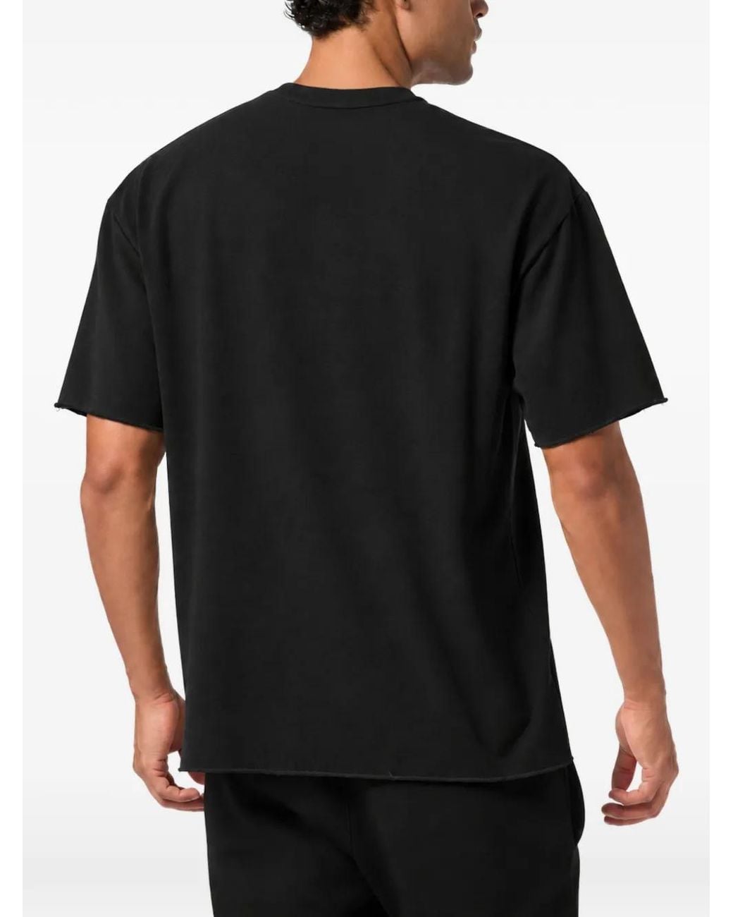 Philipp Plein Black Raw-Edge T-Shirt for men