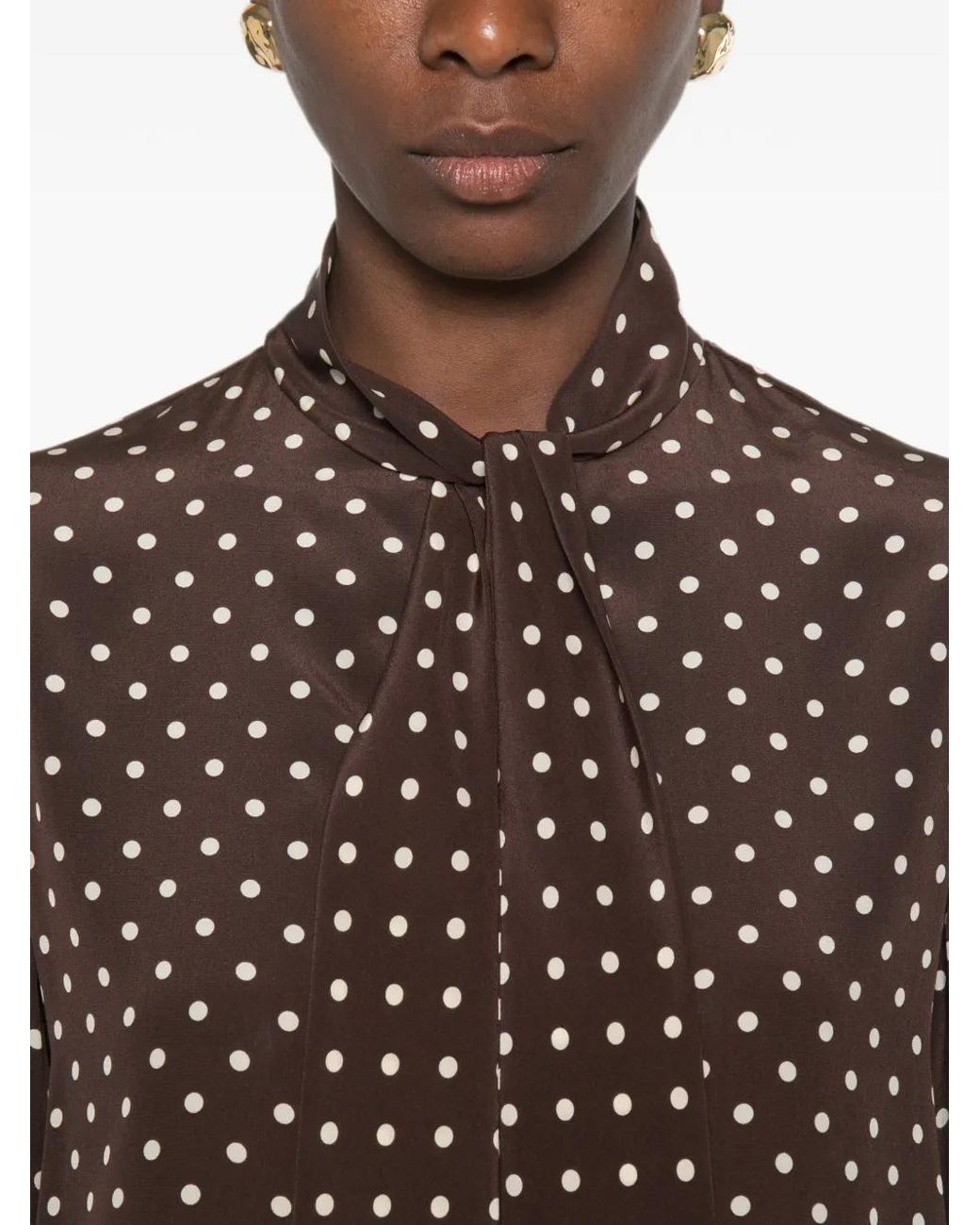 Valentino Garavani Brown Robe Courte À Pois
