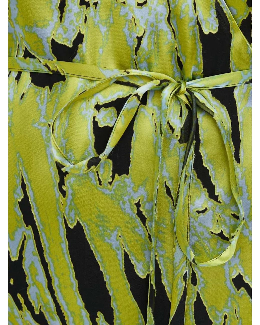 Gestuz Green Tie-Waist Printed Dress