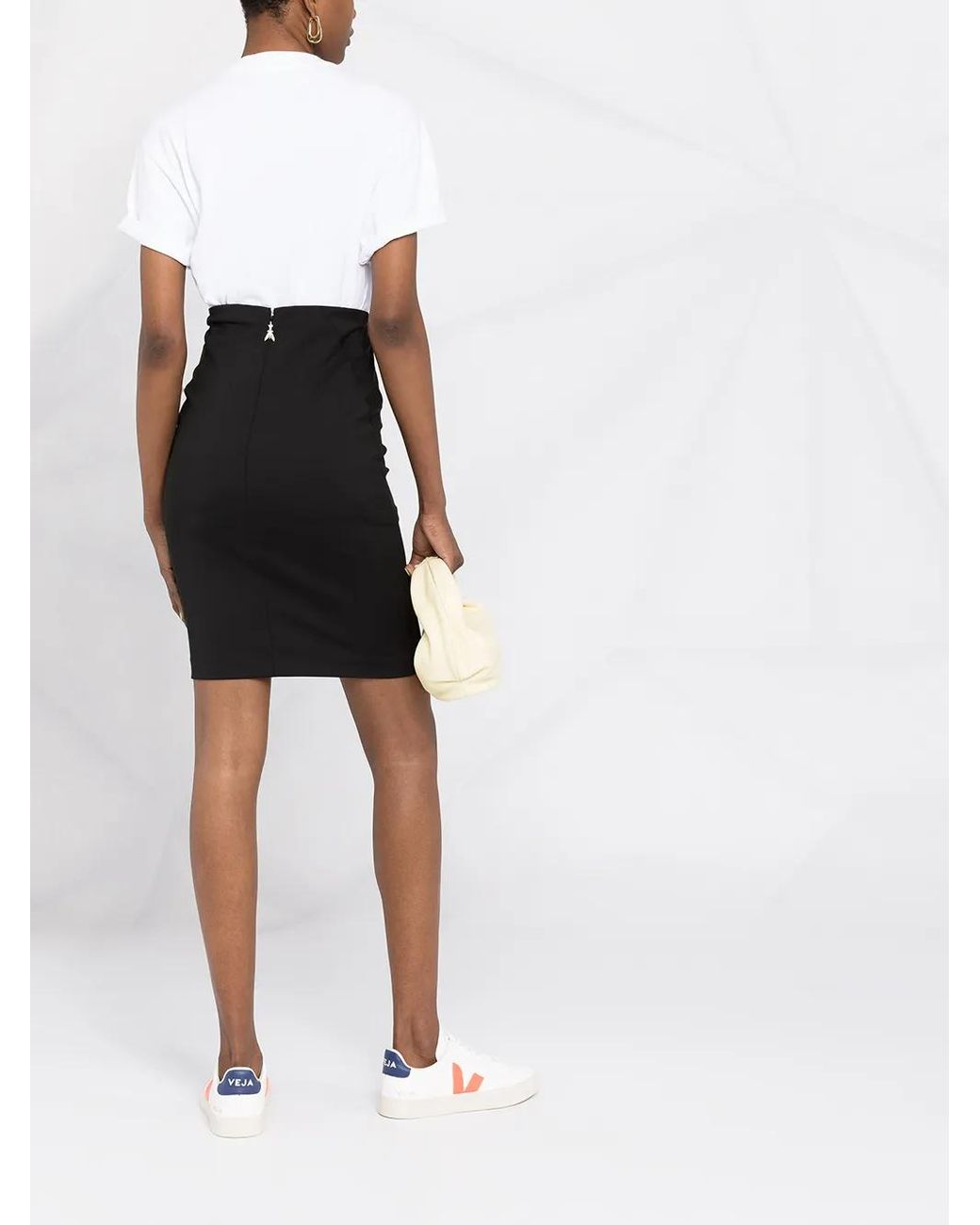 Patrizia Pepe Black High-Waist Pencil Skirt