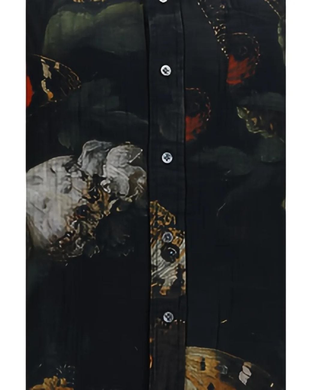 R13 Black Butterfly-Print Frayed Shirt