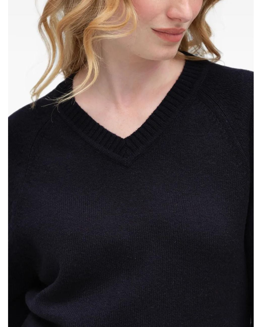 Chinti & Parker Blue V-Neck Raglan-Sleeve Sweater