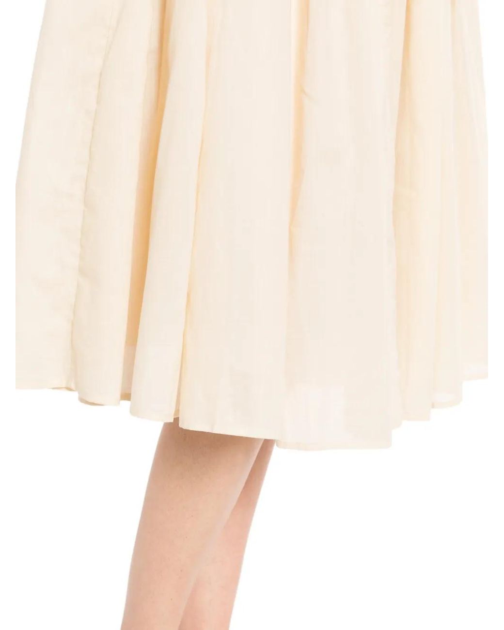 COTEMP Natural Pleated Drawstring-Waist Skirt