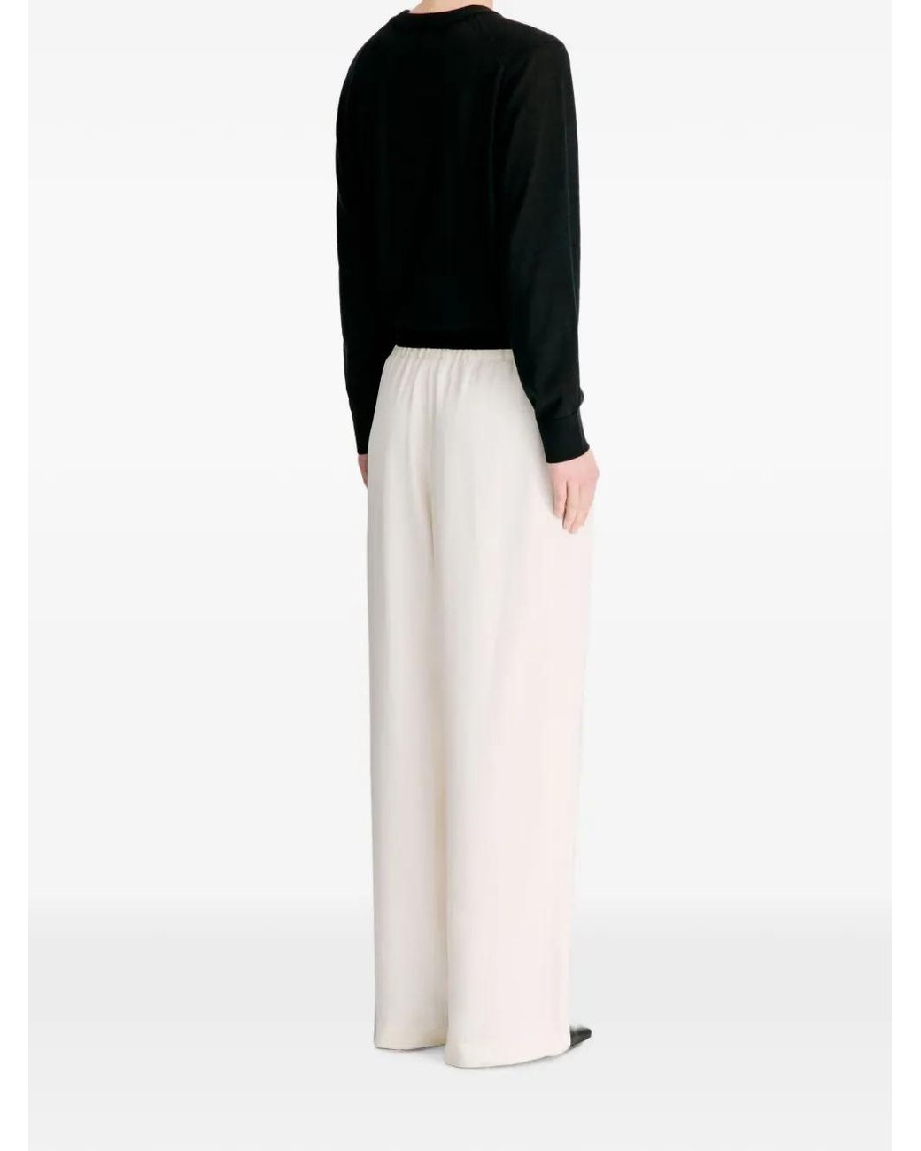 Loulou de Saison White Ellon Straight-Leg Drawstring Trousers