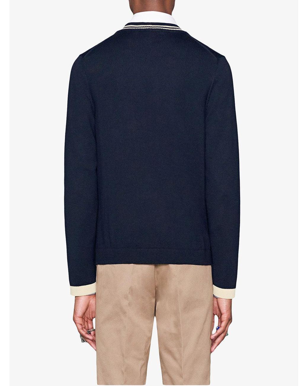 gucci-Blue-Cardigan-Wool-Knit- gucci-Blue-Cardigan-Wool-Knit-