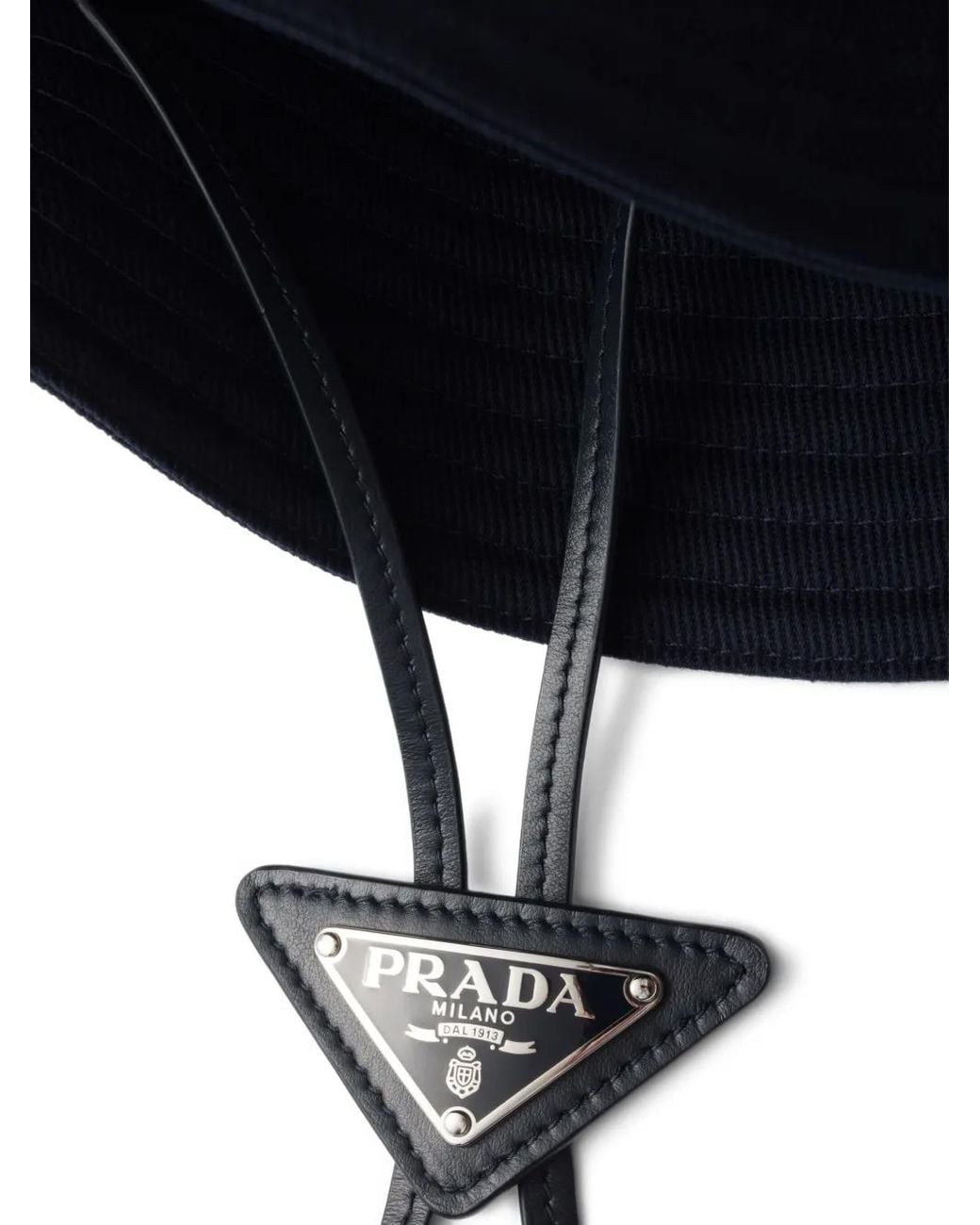 Prada Blue Wide-Brimmed Drill Hat for men