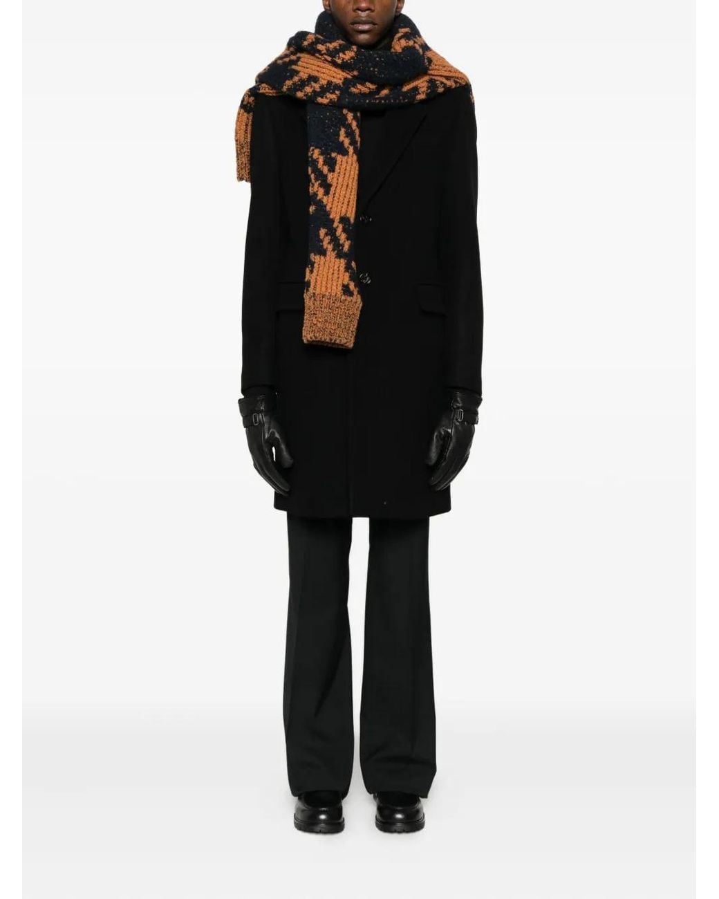 Burberry Black Wool Tailored Coat for men