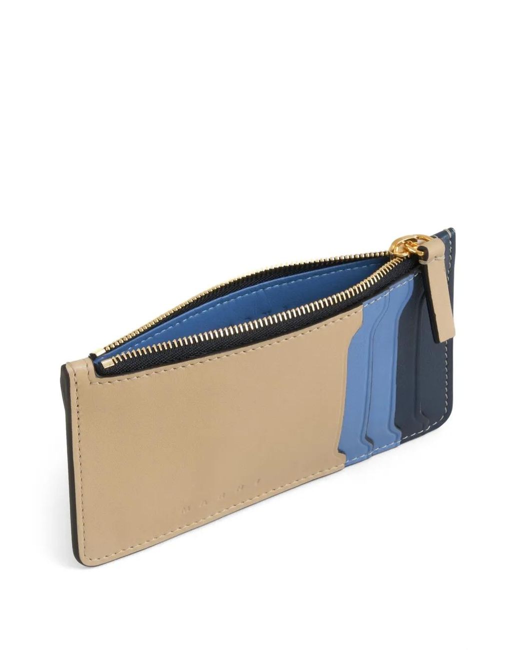Marni Blue Embossed-Logo Cardholder