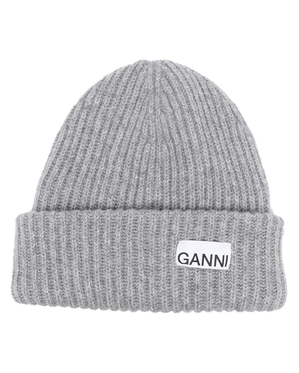 Ganni Gemixte Capwol in het Gray