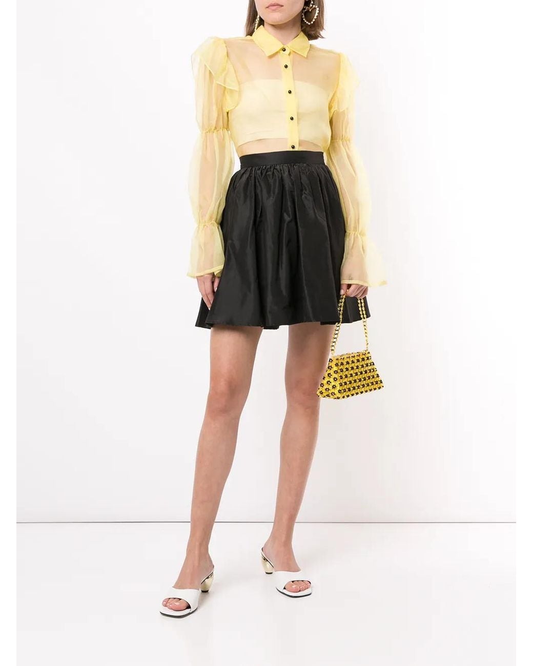 Macgraw Yellow Souffle Sheer Blouse
