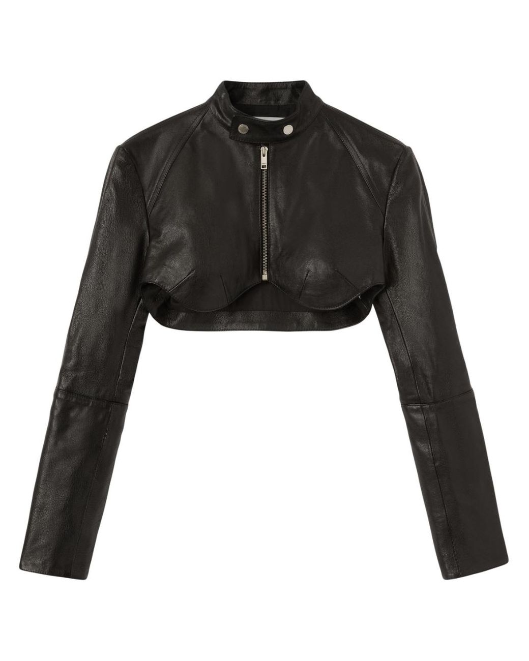 Ambush Leather Bolero Jacket in Black | Lyst