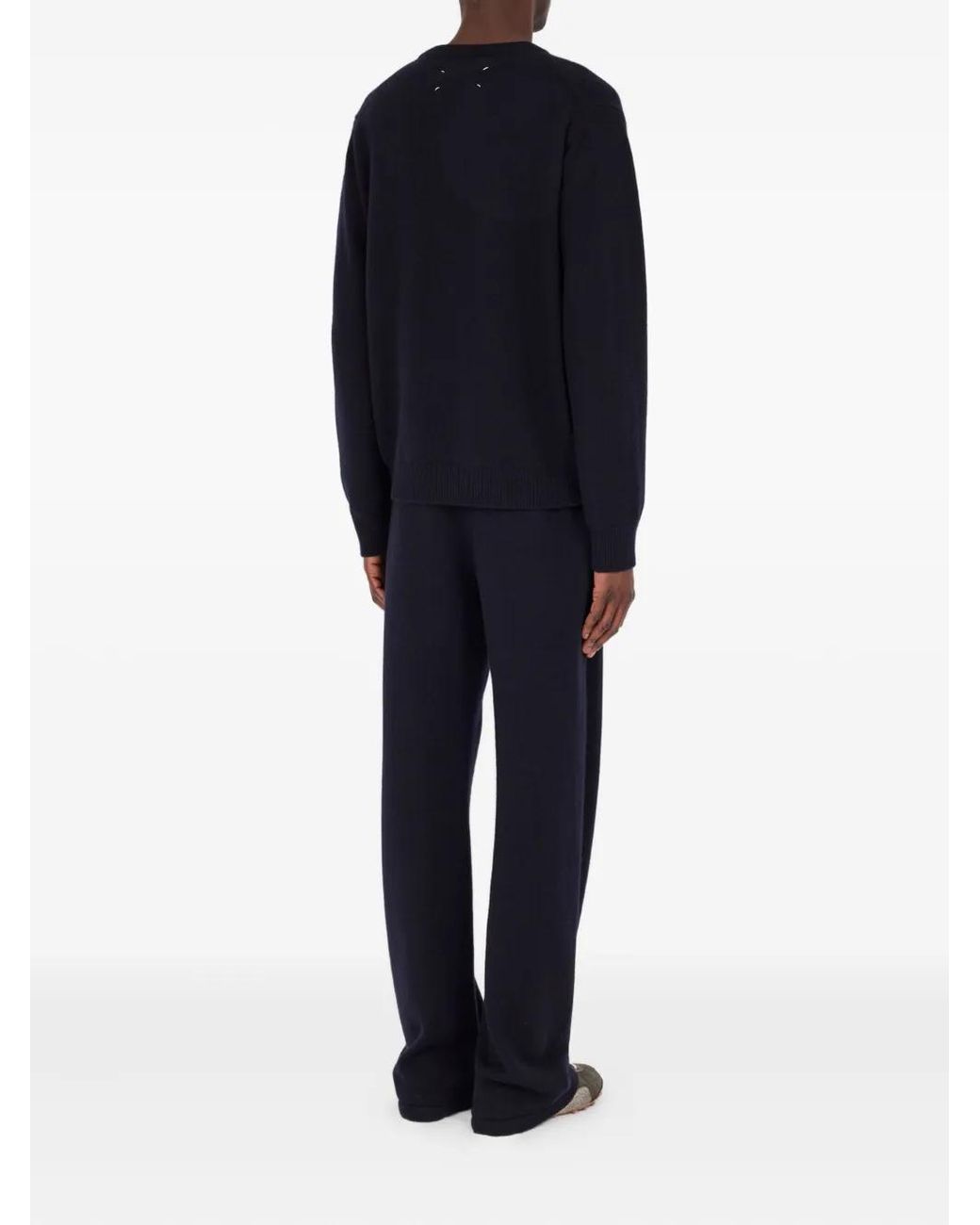 Maison Margiela Blue Crew-Neck Cashmere Sweater for men