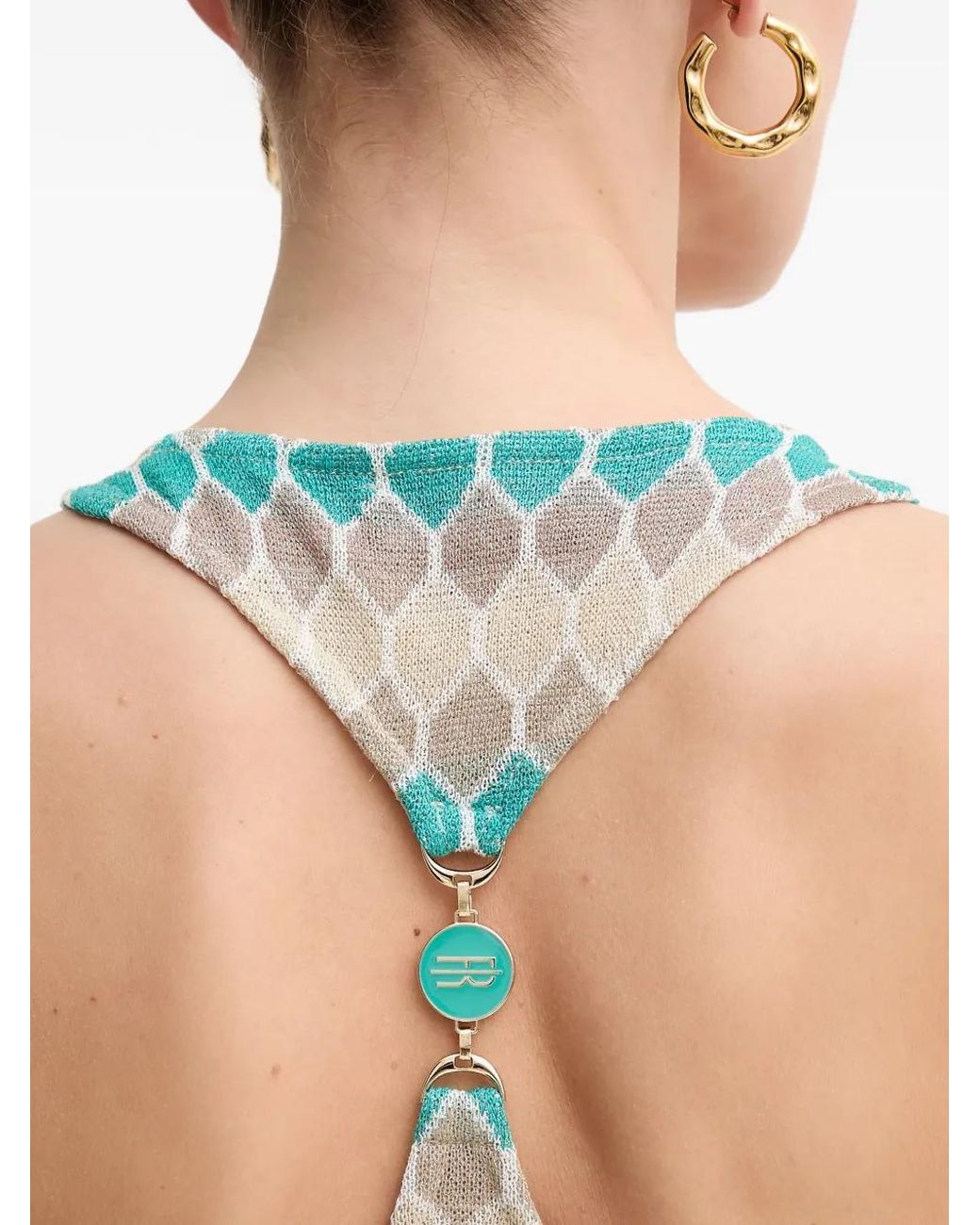 Fracomina Blue Midikleid mit geometrischem Print