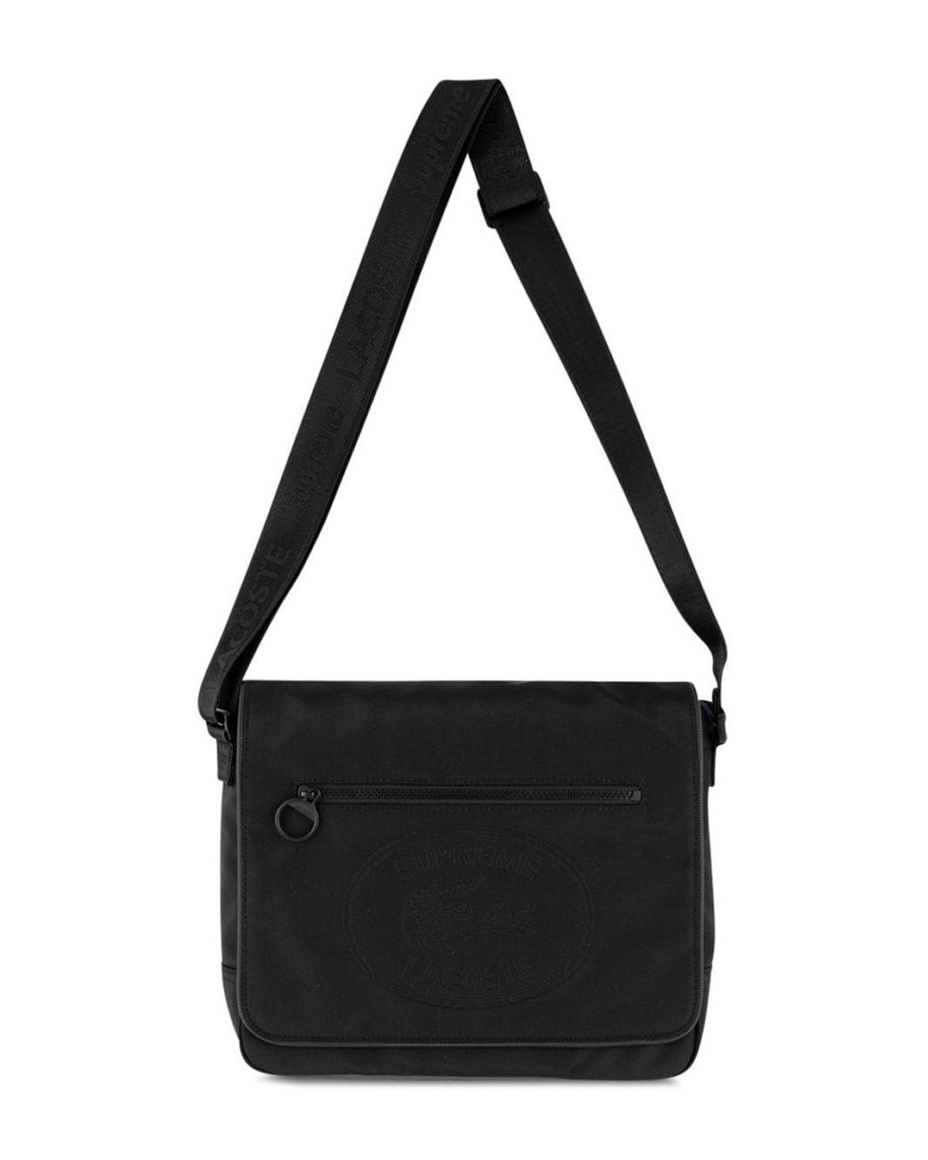 Supreme X Lacoste Messenger Bag in Black | Lyst