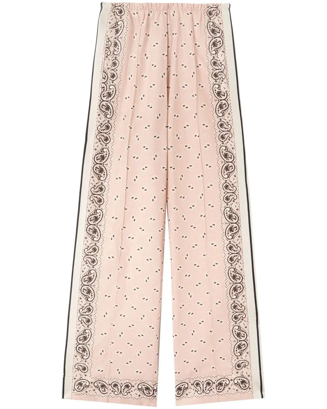 Palm Angels Pink Paisley-Print Wide-Leg Trousers