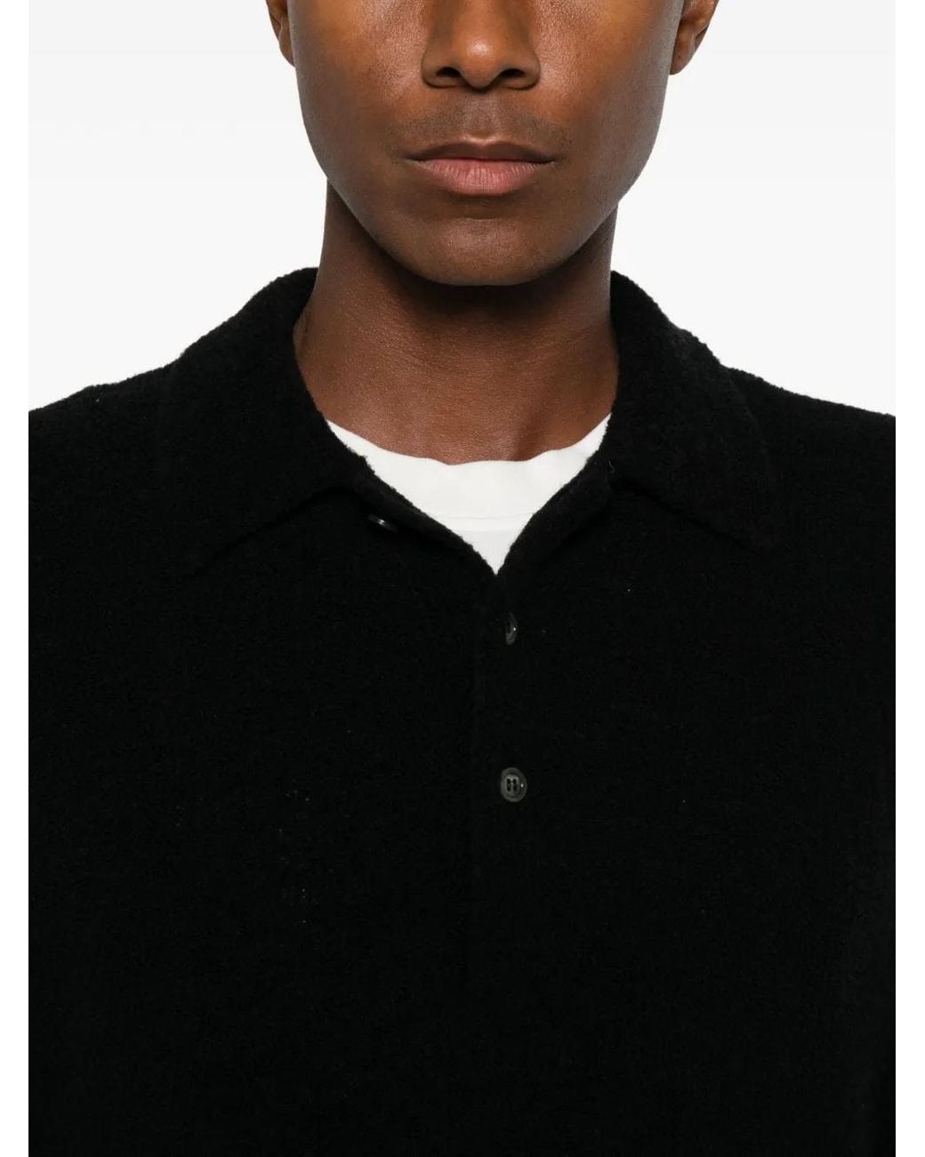 Diana Studio Black Long-Sleeve Polo Shirt for men