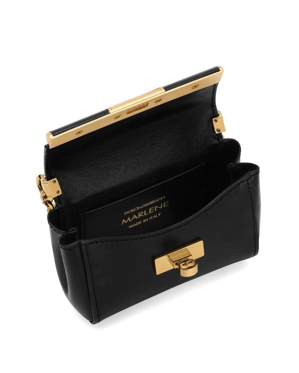 Dolce & Gabbana Black Micro Calfskin Marlene Shoulder Bag