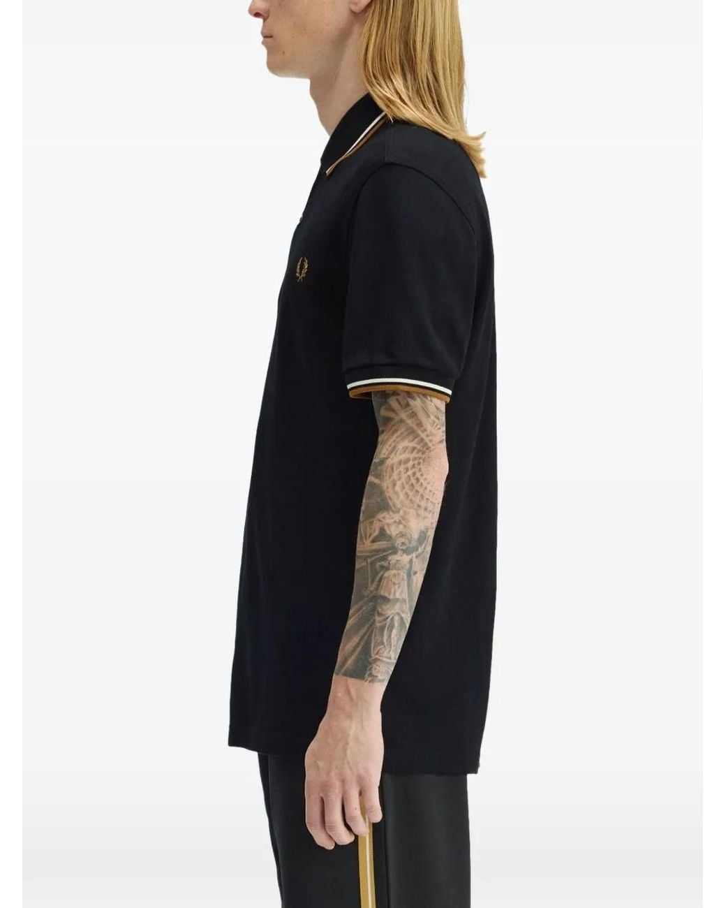 Fred Perry Black Short-Sleeve Polo Shirt for men